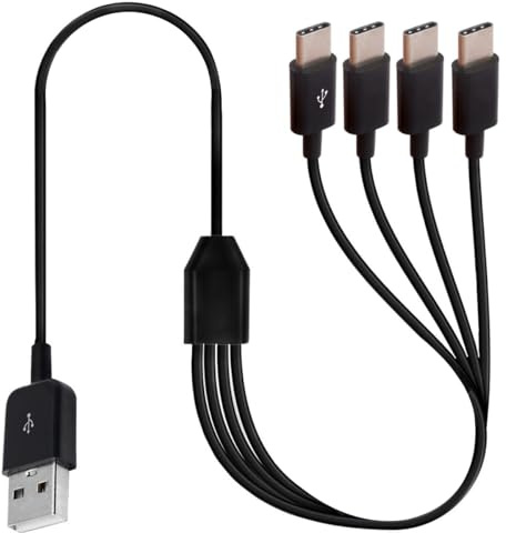 Multi USB C Splitter Cable,4 in 1 USB 2.0 Type A Male to 4 Type C Male Cord | Supports Charging And data transmission for i/Phone 15 Plus Pro Max, Galaxy S24/S23/S22, Huawei P40/P30 1meter (4 USB C)