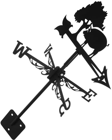 Parliky Metal Garden Decor Weathervane Pig Design Weather Vane Roof Mount for Outdoor Spaces