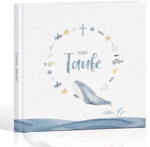 Meine Taufe Gästebuch für Junge Taufbuch mit Wal Design Taufgeschenk