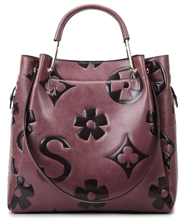 unisoul Handtasche Damen Groß - Shopper Tasche Tote Bag PU Leder Schultertasche Mode & Retro Umhängetaschen für College Schule Arbeit Reisen Alltag Einkauf