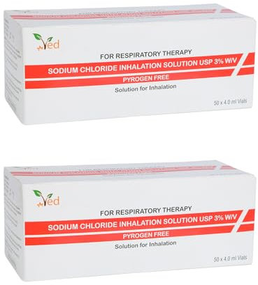 VED Hypertone Inhalationssalzlösung, 3% Natriumchlorid (NaCl), 4,0 ml Einzeldosisfläschchen für Erwachsene und Kinder (3%, 100 Stück)