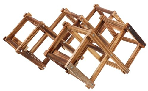 Zerodeko Holz Weinregal Klappbar Weinständer für 3 und 5 Flaschen Weinaufbewahrung für Küche Bar und Wohnraum Kreatives Design Langlebiges Weinlager
