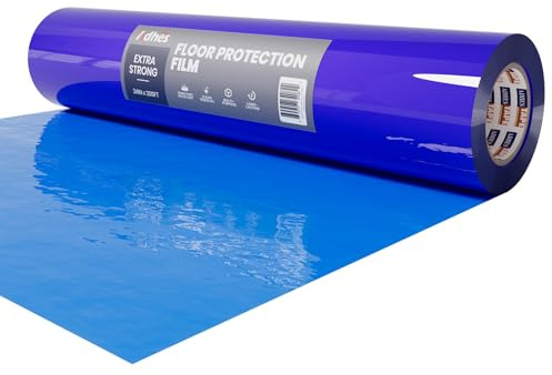 Adhes 60 Cm X 61 M Pellicola Protettiva Blu Pavimento Adesivo, Pellicola Autoadesiva, Protezione Temporanea, Impermeabile, Antipolvere Copertura Per Pavimenti In Casa
