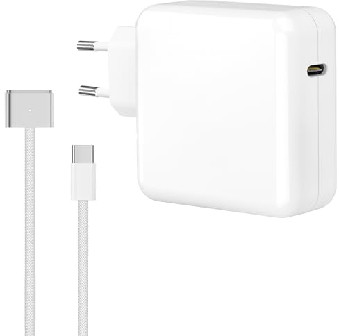 Mac Book Air Ladekabel - 30W Netzteil mit USB-C zu Mag 3 Geflochtenes Kabel Kompatibel mit MacBook Air (M3, 2024 & M2, 2022 & M1, 2020), MacBook Pro 13 (M2, 2022), Schnellladung, A3113‌‌ A2681