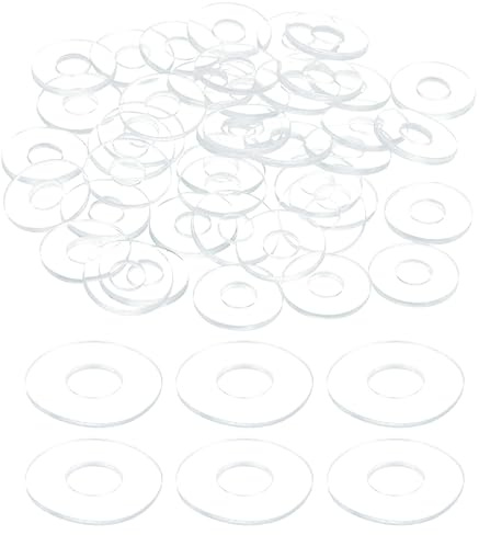 QUARKZMAN Rondelle Piatte 4mm ID 10mm OD 0,5mm Spessore PVC M4 150Pz | Spaziatori Piatti Rotondi, Trasparenti Rondella, Liscia, per Viti Bulloni Maniglia Porta Doccia Vetro Bagno