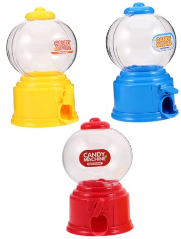 PRETYZOOM 3pcs Cute Candy Gumballs Machine Mini Vending Machine for Boys and Girls Desktop Candy Holder