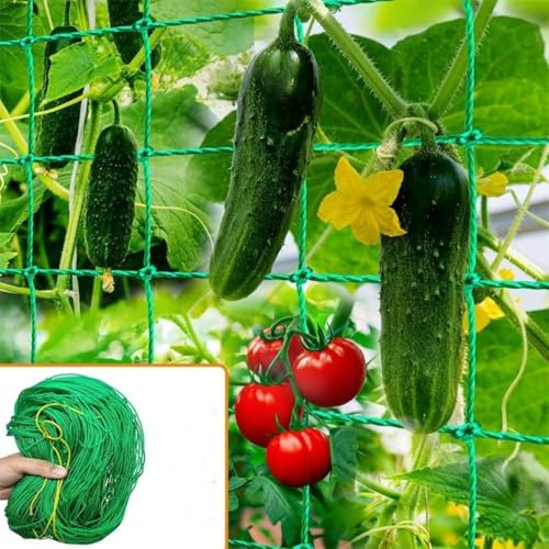 ASQzhuLIWing Red de enrejado para plantas, red para plantas de jardín, red de enredadera, enrejado de escalada con giro de plantas, adecuado para verduras, clemátides, pepinos, uvas, tomates, frijoles