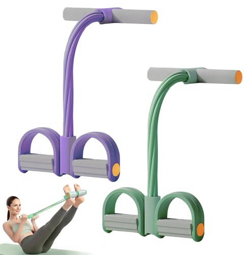 Bodybuilding Expander Bauchtrainer,Guador Sit-Up Trainingsgeräte Multifunktions-Leg-Exerciser 6 Röhren Pedalwiderstandsband Pedal-Widerstandsband Elastische Fitness-Zugseil Trainingsgeräte 2pcs