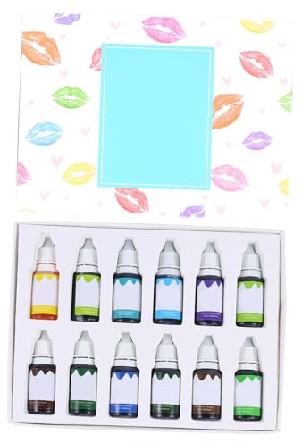 Vaguelly 12pcs DIY Lip Gloss Colour Pigment Set with Pure Plant-based Non-irritating Composite Material for Custom Lip Gloss Liquid Making, for Girls and Makeup Enthusiasts