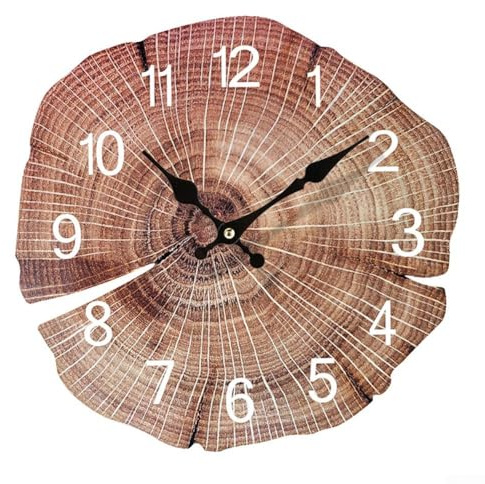 Orologio da parete annuale da 30,5 cm con finitura a venature del legno, movimento silenzioso senza ticchettio per la decorazione della casa e dell'ufficio, diametro 30 cm (3#12 30 cm)