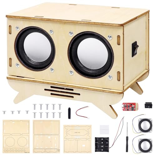 Lautsprecher Bausatz,DIY Elektronik Bluetooth Lautsprecher mit Ständer | Elektronik Baukasten Lautsprecher Bausatz Holz Wissenschaft Experimente Spielzeug Geschenk ab 14 Jahre Teenager Erwachsene