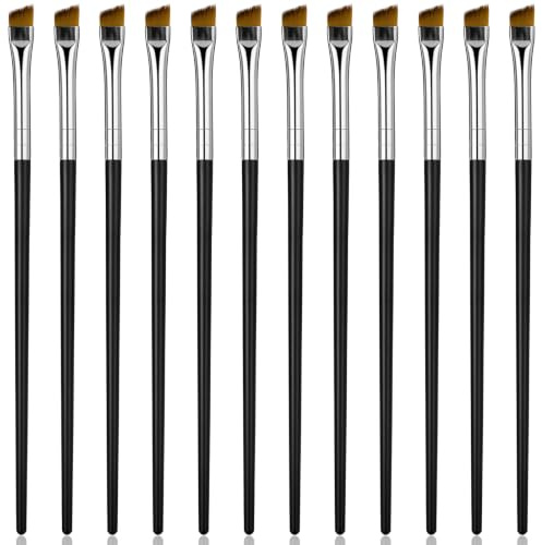 12 Pcs Eyeliner Brush Ultra Angled Eyebrow Brush Brow Tint Brushes