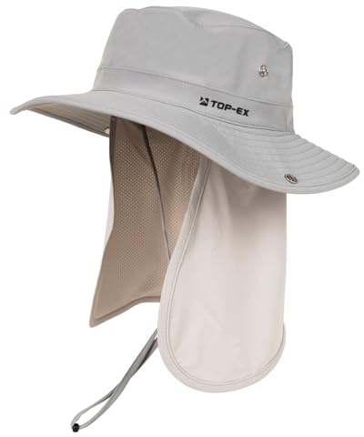 TOP-EX UVCoolix Cooling Sun Hat, UPF 50+, Detachable Neck Flap | Contact-cooling fabric, UPF 50+ brim and detachable neck flap – for hiking, fishing, gardening, travel and beach trips.