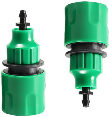 Qwick - Confezione da 2 connettori per irrigazione da giardino, connettori per tubo dell'acqua in PVC, raccordo a connessione rapida, adattatore per tubo flessibile per sistemi di micro irrigazione