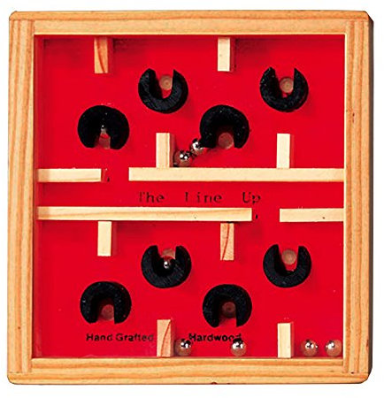 Fridolin 17491 - Geschicklichkeitsspiel Labyrinth aus Holz in schwarz/rot