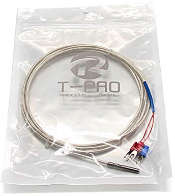 T-Pro FTE PT100 Temperatur Sensoren Drei System Edelstahl Sonde (4 × 30 mm) Reichweite:-50 ℃-200 ℃ 10Feet weiß