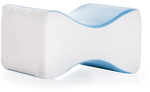Linenspa Ergonomische Kniekissen aus Gel-Memory-Foam für Seitenschläfer – Beinkissen, Weiß
