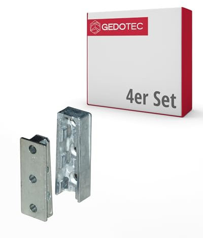 Gedotec Il connettore mobili nasconde il corpo letto inmetallo solido | Raccordo a sospensione per letti, mobili e costruzioni metalliche | Capacità carico fino a 250 kg - Confezione da 4 coppie