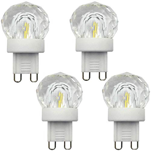 Lxcom Lighting G9 LED Bulb 2W Dimmable Globe Crystal LED Light Bulbs 20W Equivalent G9 Base COB Light Bulbs Daylight White 6500K 150LM 110V for Home Appliance, 4 Pack