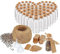 com-four® 60 bottiglie di vetro da 10 ml, set con accessori per etichettare e appendere, per matrimoni o compleanni, per tè, spezie, sale, semi, erbe aromatiche (060 pezzi + accessori)