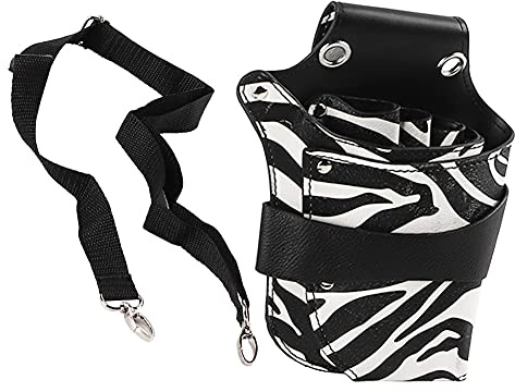 ANGGREK Fondina a forbice Custodia in pelle PU Salone professionale Borsa parrucchiere con cintura per parrucchiere Parrucchiere(5 Scissor Pouches)