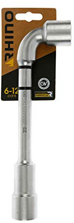 RHINO - Clés tubulaires et à pipe, Clé à pipe débouchée 22 mm - Diamètre 22 mm - Empreinte 6/12 pans - Fabriqué en Acier (Chrome Vanadium) - Garantie à vie - Plusieurs tailles disponibles
