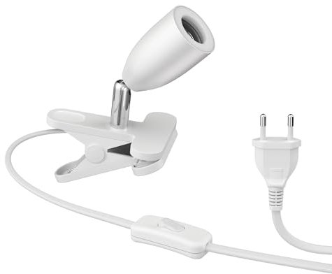 ledscom.de Lampada a morsetto LIK, bianco opaco, 1x E27 max. 60W