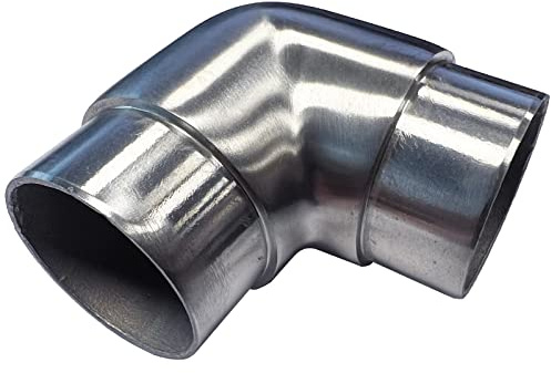 Blech + Profil Edelstahl Eckbogen Bogen 90 Grad Rohr Ø 42,4x2mm Steckfitting V2A Geländer Verbinder V2A 1.4301 Rundrohr Rohrzuschnitt Geländerrohr Edelstahlrohr Innen & Außen DIY Rostfrei