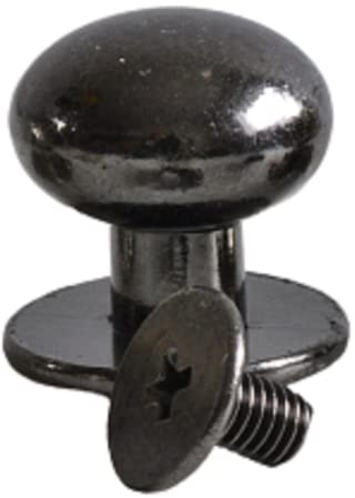 Buchschrauben 12mm | 10 Stück | Farbe: gunmetal grey | Schraubnieten für Leder basteln | Hülsenmutter + Schrauben | nieten 5mm – 12mm verfügbar | nieten zum schrauben | Chicago schrauben/Kopfnieten