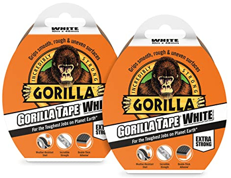 Gorilla Tape White 10m (2 Pack)