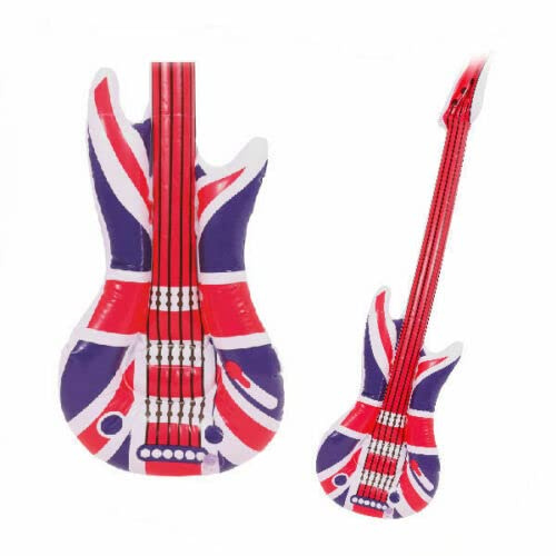 TRTO 1Pcs Inflatable Union Jack Guitar - British Rock & Roll Prize Prop Blow Up Party Pool Useful for Fun Party Beach Pools