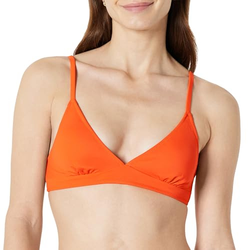 Amazon Essentials Top Bikini Classico da Donna, con Supporto Leggero, Arancione, Taglia 42