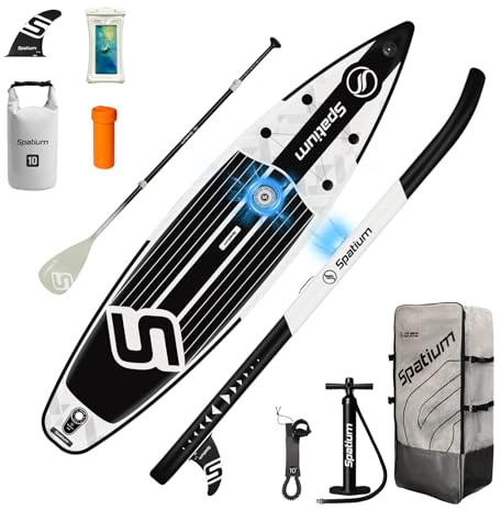 Spatium Sup Paddle Board Aufblasbare Stand Up Paddle Boards mit Premium Sup Zubehör einschließlich Rucksack, Flossen, Leine, Paddel, Pumpe Aufblasbares Paddleboard für Erwachsene (Yao)