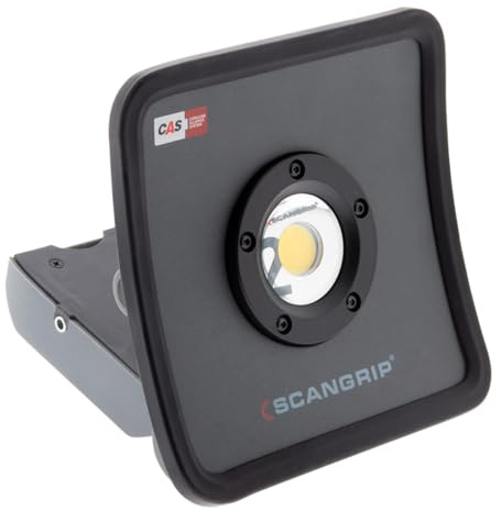 SCANGRIP NOVA 2 CAS Akku LED Strahler Baustrahler Arbeitsleuchte Baustellenlampe (Dimmfunktion, 2.000 Lumen, Abstrahlwinkel: 110°, 16 Watt, kompatibel Metabo CAS Akkus, 141x164x78 mm)