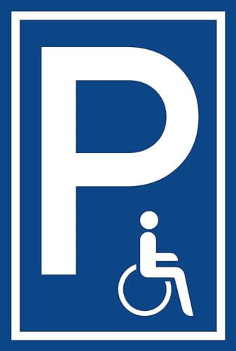PROlac - Cartello di parcheggio per disabili, in PVC espanso rigido, 20 x 30 cm, 3 mm, 2 pezzi, robusto e resistente alle intemperie, facile da applicare, per sottolineare l'accessibilità, con targa