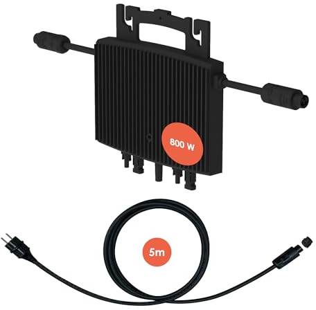 E-Star Energy HERF-800 Mikro-Wechselrichter | bis zu 2 PV-Module | 800 Watt | inkl. 5 m Anschlusskabel | VDE konform | für Balkonkraftwerke