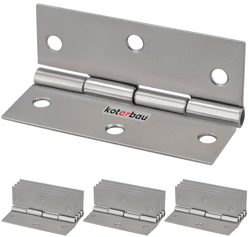 KOTARBAU® 12er Set Möbelscharnier 60 mm Möbelband Schrankscharnier Nickel Gerollte Scharniere Klappbar Klavierband Steckverbinder Kistenband Werkzeugkästen