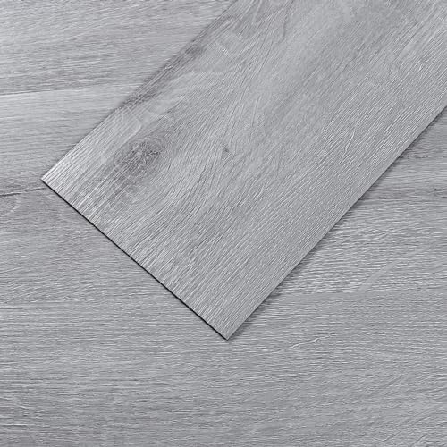 VEELIKE Fliesenaufkleber Holzoptik Grau PVC Bodenbelag Selbstklebend Fliesen Vinylboden Holzoptik Küchenfliesen Wasserfest Bodenfliesen Bad PVC Fliesen Garage Schlafzimmer 1.8mm 90cm×15cm 32 Stück