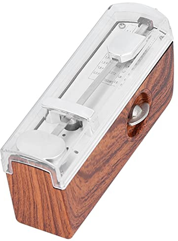 Mini metrónomo mecánico, metrónomo mecánico, sonido suave, material ABS limpio para guitarra para ukelele (color madera natural)