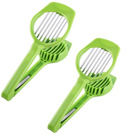 2pcs Stainless Steel Egg Slicer Fruit Cutter,Handheld Mushroom Kiwi Divider Egg Split Device,Strawberry Cheese Cutter Multifunction Slicing Mould
