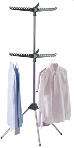 COSHANO Tendedero Perchero portatil para 54 Perchas Plegable, tenderetes de Ropa válido para Interior y Exterior