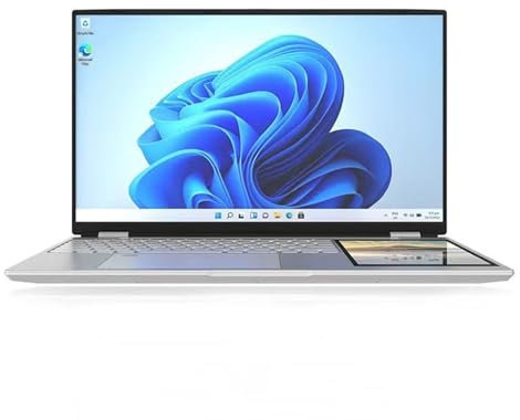 Portátil de pantalla dual, 15,6 pulgadas, IPS, pantalla táctil de 7 pulgadas, portátiles para juegos, 16G DDR4, 2TB SSD, portátil con apertura y cierre de 180°,Dualscreen-16+512G