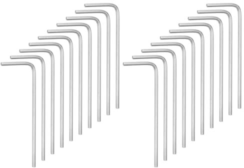 sourcing map 20pcs Hex Key Wrench 1.5mm L-Shape Hexagon Metric Wrenches Chrome Vanadium Steel Repairing Tool for Home Repair, Silver Tone