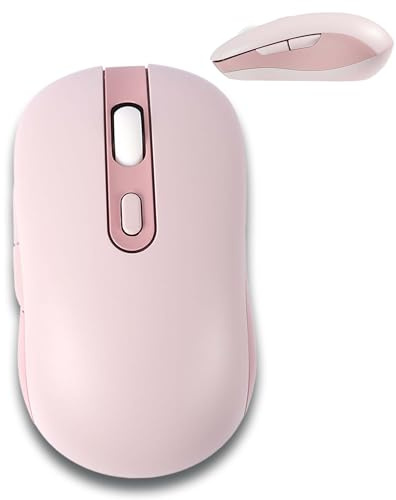 Kabellose Maus, leise schnurlose Bluetooth-Tri-Mode-Maus mit 6 Tasten, tragbare wiederaufladbare Mäuse, ergonomisches Design, 800–1200–1600 DPI, für iPad, PC, Computer, Notebook, Laptop (Rosa)