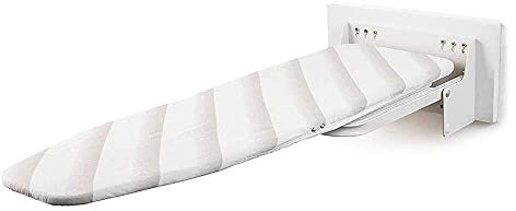 WJFTODAY Tabla de Planchar montada en la Pared, Mesa Plegable de Hierro de Metal, cubiertlegable de Hierro de Metal, Cubierta de Planchado Resistente al Calor, giratoria de 180°, para Ahorrar Espacio