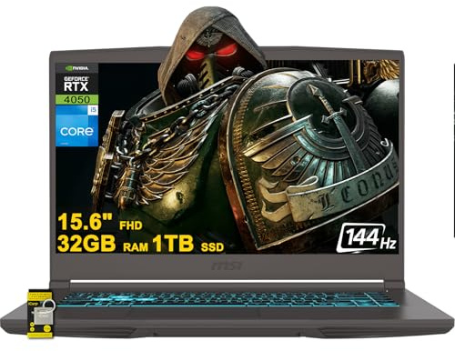 msi Thin 15 Gaming Laptop 15.6 FHD IPS 144Hz Intel 8-core i5-13420H (>i7-11800H) 32GB RAM 1TB SSD GeForce RTX 4050 Type-C Backlit Win11 ICP Hub