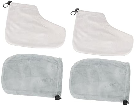 VALICLUD Handschuhe und Fußüberzüge Zufällige Farbe Paraffintherapie und Satz 2 Paar aus Weicher Baumwolle und Plüsch zur Feuchtigkeitsmaximierung und Wärmeerhalt für Wachsbad im Spa