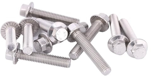 KooingTech 10 Stück Sechskantschraube Flanschschrauben, Edelstahlschrauben M8, 304 Edelstahl Flansch Schraucben (M8x25)