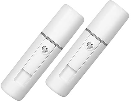 PartyKindom Humidificador Facial Portátil Blanco para Mujer 2 Piezas, Mini Rociador de Bruma 20ml y 550mah, Controla el Equilibrio de Agua y Aceite, Adecuado para Oficina y Centro