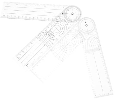 Sewroro 2 pezzi Righello Goniometro Medico Trasparente Strumento Professionale per Misurare Langolo di Movimento Articolare Accessorio Ortopedico per Valutazione Riabilitativa e Terapie